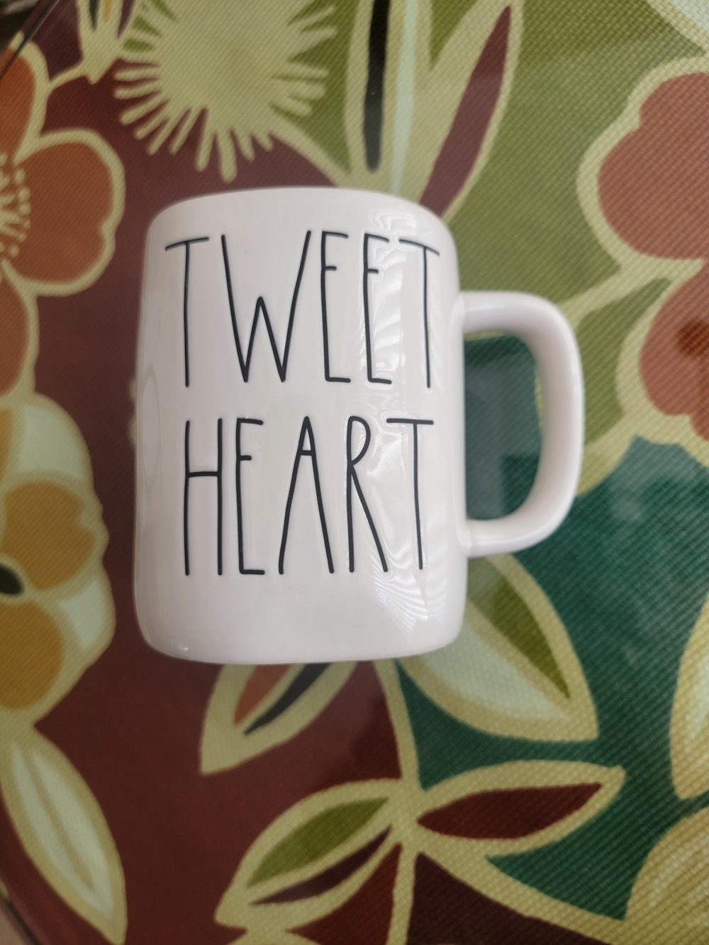 Rae Dunn White 'TWEET HEART' Ceramic Mug with Black Lettering
